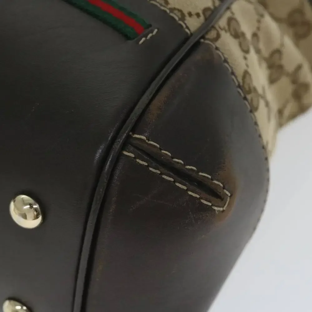 GUCCI GG Canvas Web Sherry Line Hand Bag Beige Red Green 269894 Auth 58043 - Picture 14 of 16